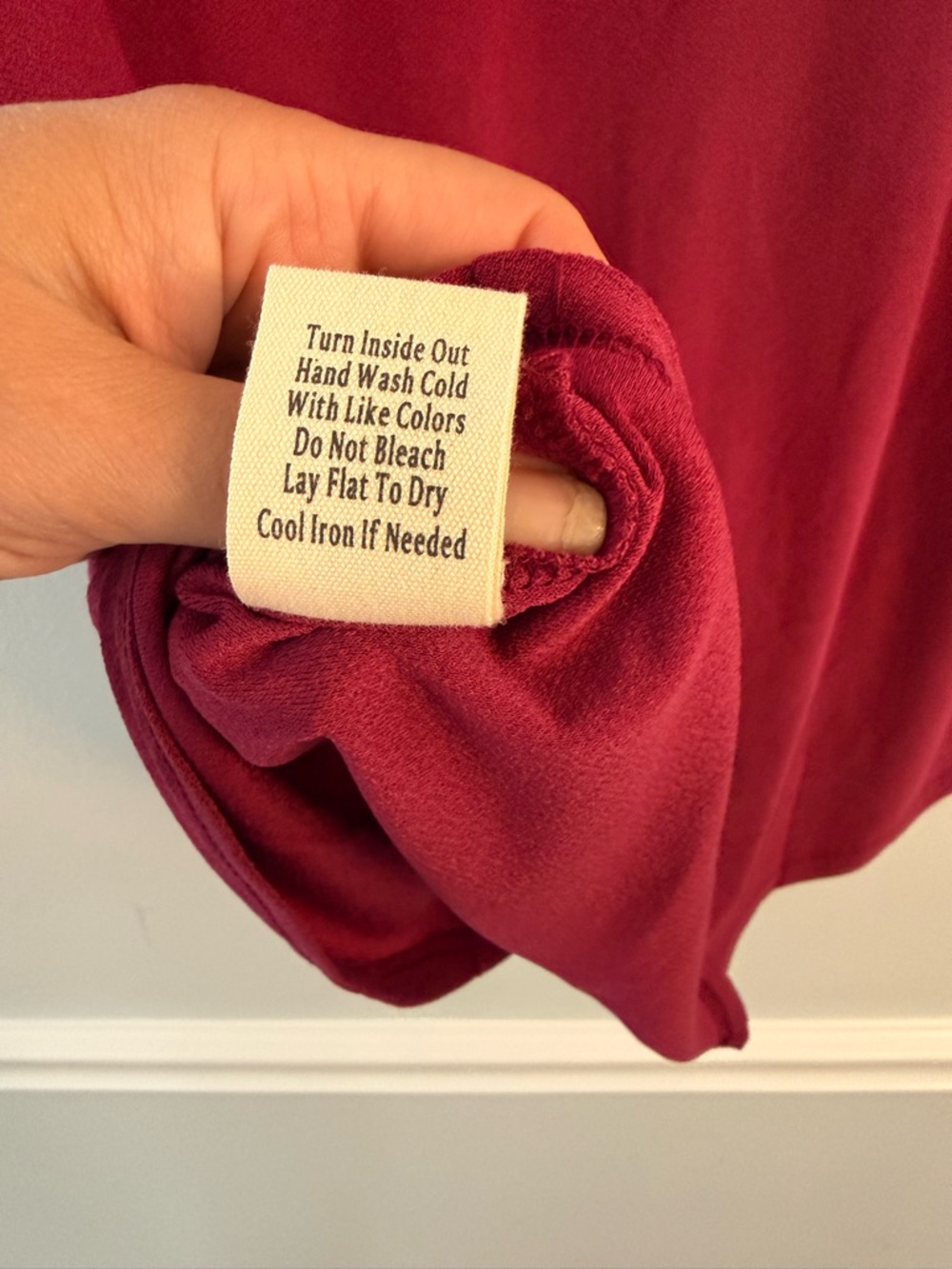 NWT Floral Street Burgundy Ruffle-Trim Short Sleeve Blouse - Picture 7 of 7